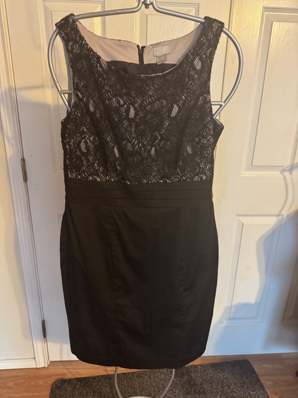 H&M Black Lace Midi Sheath Dress